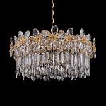 Люстра круглая с декоративными элементами в виде крупных хрустальных цветов Palace Gardens варинант исполнения - 2 | Loft Concept в Волгограде