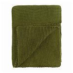 Плед из хлопка жемчужной вязки оливкового цвета Waffle Comfort варинант исполнения - 1 | Loft Concept в Волгограде