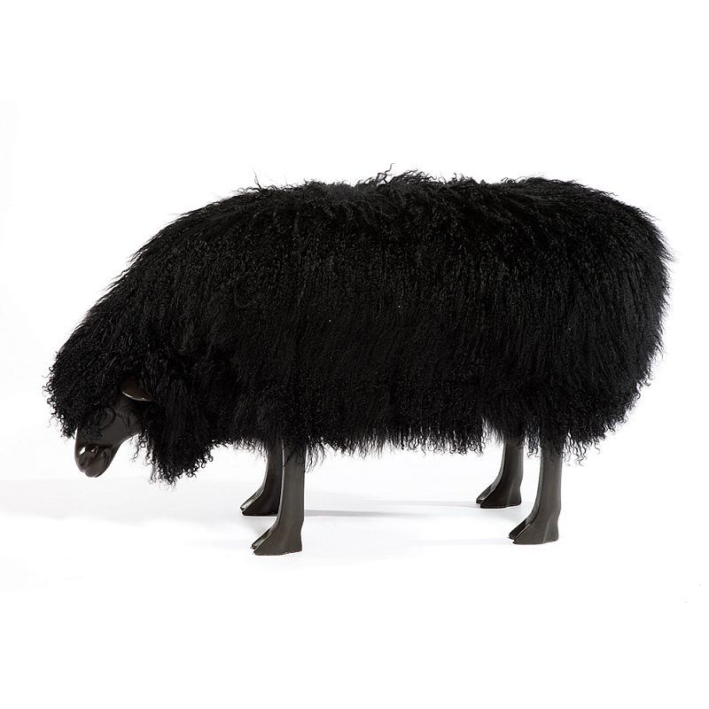 Банкетка Овечка черная Sheep Bench Black head down Черный Графит в Волгограде | Loft Concept 