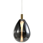 Подвесной светильник со стеклянным плафоном в форме капли дымчатого цвета NAOMI drop smoke варинант исполнения - 3 | Loft Concept в Волгограде