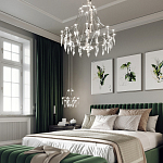 Люстра подвесная из металла с прозрачными подвесками из хрусталя Quasar 93 варинант исполнения - 14 | Loft Concept в Волгограде