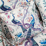 Подушка декоративная с изображением павлинов в саду Beige Chinoiserie Garden Two Peacocks Cushion варинант исполнения - 2 | Loft Concept в Волгограде