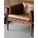 Кресло с деревянным каркасом и обивкой из натуральной кожи Medieval Furniture варинант исполнения - 4 | Loft Concept в Волгограде