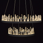 Люстра с двумя кольцами черного цвета с хрустальными элементами QUARTZ CRYSTAL варинант исполнения - 5 | Loft Concept в Волгограде
