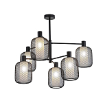 Люстра потолочная с абажурами из металлической сетки Loft Grid Pendant Gold варинант исполнения - 4 | Loft Concept в Волгограде