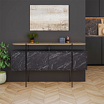 Комод с цветом фасада черный мрамор с деревянной столешницей на металлических ножках HANLEY CONSOLE HITIT BENDIR варинант исполнения - 1 | Loft Concept в Волгограде