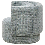 Дизайнерское мягкое кресло с круглой мягкой спинкой в голубой пестрой обивке Roux Round Armchair варинант исполнения - 2 | Loft Concept в Волгограде