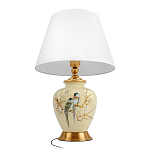 Настольная лампа бежевая с изображением птиц Slip Away варинант исполнения - 3 | Loft Concept в Волгограде