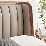 Кровать двуспальная с мягким изголовьем Moon Walnut Bed варинант исполнения - 6 | Loft Concept в Волгограде