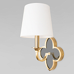 Бра с белым текстильным абажуром и фигурным основанием с зеркальной вставкой Vitorino варинант исполнения - 1 | Loft Concept в Волгограде