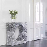 Дизайнерский журнальный стол квадратной формы с круглой нишей Guxawar варинант исполнения - 2 | Loft Concept в Волгограде