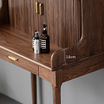 Туалетный стол деревянный с ящиком и зеркалом Moon Walnut Furniture варинант исполнения - 4 | Loft Concept в Волгограде