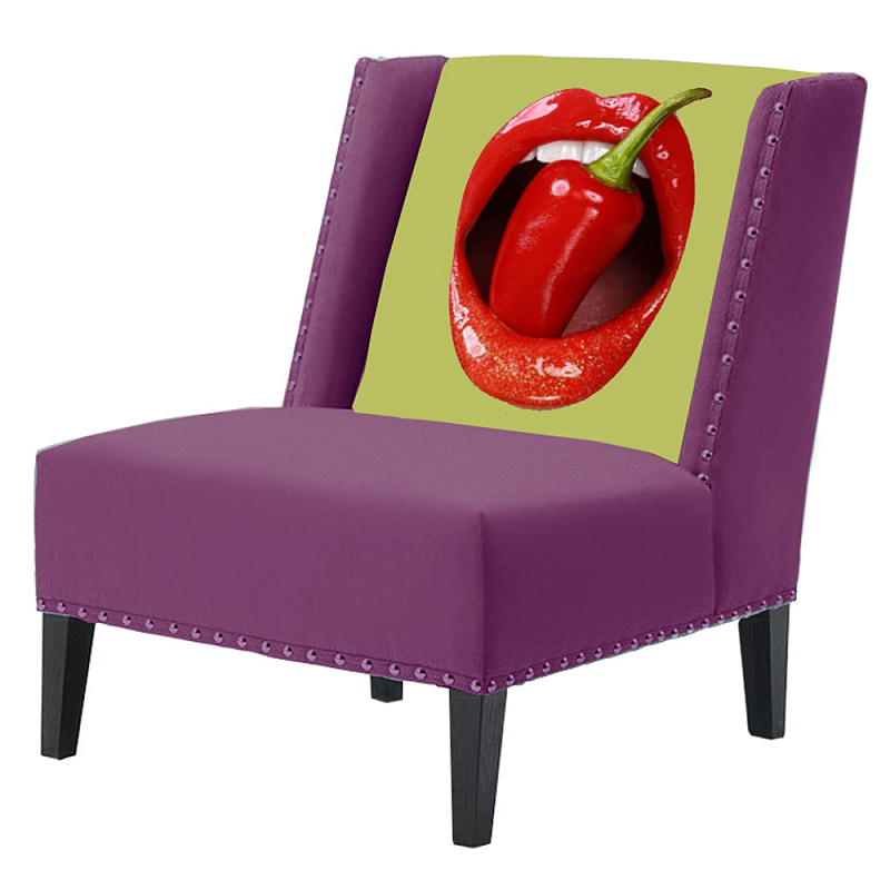 FUN Armchair "Chili Pepper" Purple Дизайнерское кресло с цветным принтом Баклажан FUN Armchair "Chili Pepper" Purple Дизайнерское кресло с цветным принтом Баклажан в Волгограде | Loft Concept