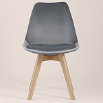 Стул с мягким велюровым сиденьем Arvika Grey варинант исполнения - 3 | Loft Concept в Волгограде