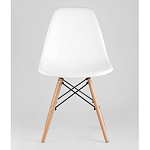 Пластиковый стул на ножках из массива бука Eames White  варинант исполнения - 4 | Loft Concept в Волгограде