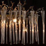 Люстра подвесная прямоугольная с бронзовыми акцентами и прозрачными стеклянными каплями Droplet Chandelier варинант исполнения - 6 | Loft Concept в Волгограде