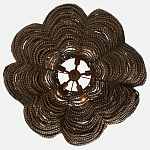 Круглая люстра волнистой формы с декором из круглых деревянных бусин коричневая Brown Wooden Beads Chandelier варинант исполнения - 2 | Loft Concept в Волгограде