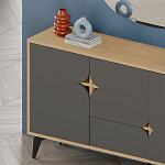 Комод цвета древесины с 3-мя дверцами и выдвижным ящиком темно-серого цвета SPARK CONSOLE OAK ANTHRACITE варинант исполнения - 3 | Loft Concept в Волгограде