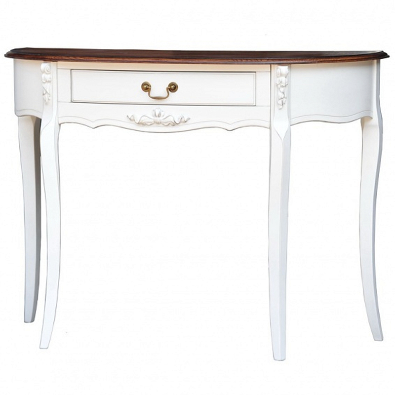 Деревянная консоль с ящиком в стиле прованс Hadrienne Montmartre Provence Connsole Table Белый Орех Деревянная консоль с ящиком в стиле прованс Hadrienne Montmartre Provence Connsole Table Белый Орех в Волгограде | Loft Concept