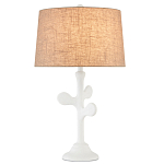 Настольная лампа с белым каркасом и тканевым абажуром Natural Stems варинант исполнения - 1 | Loft Concept в Волгограде