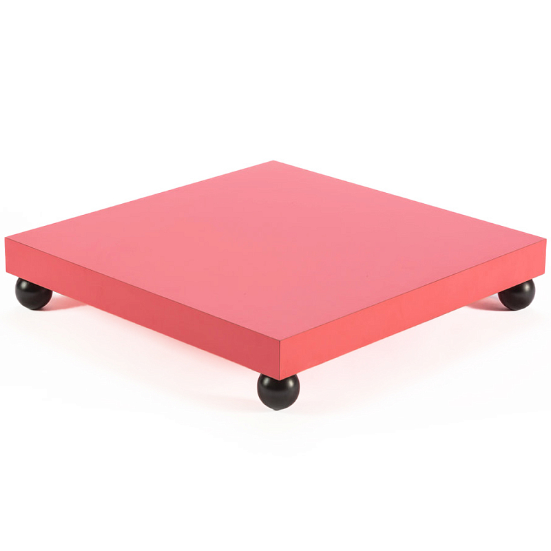 Дизайнерский кофейный стол на круглых ножках Poltronova T02 Pink Coffee Table Розовый Черный Дизайнерский кофейный стол на круглых ножках Poltronova T02 Pink Coffee Table Розовый Черный в Волгограде | Loft Concept
