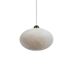 Подвесной светильник с плафоном в виде эллипса из белого алебастра Cryptocrystalline Stone варинант исполнения - 3 | Loft Concept в Волгограде