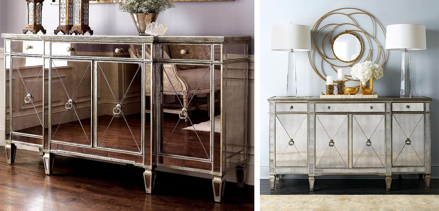 Комод зеркальный Celso Mirrored Chest of drawers 3 ящика и 4 дверцы Комод зеркальный Celso Mirrored Chest of drawers 3 ящика и 4 дверцы - Loft-Concept в Волгограде