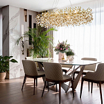 Линейная люстра с хрустальными подвесками Fairytree Gold Crystal Linear Chandelier 14 варинант исполнения - 2 | Loft Concept в Волгограде