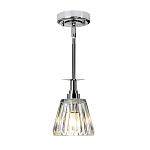 Подвесной светильник хромированного цвета с граненым прозрачным стеклянным плафоном Elstead Lighting варинант исполнения - 2 | Loft Concept в Волгограде