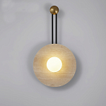 Бра круглое с каменным основанием и плафоном из стекла в форме шара Shaw Marble Lighting варинант исполнения - 4 | Loft Concept в Волгограде