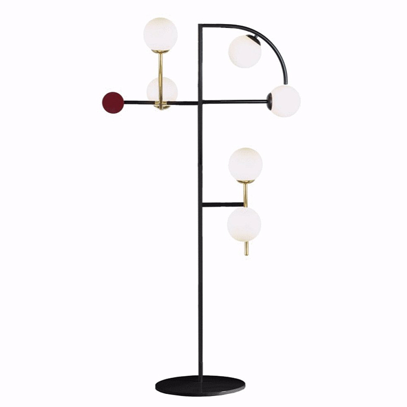 Торшер HELIO FLOOR LIGHT Черный Белый Латунь Красный Торшер HELIO FLOOR LIGHT Черный Белый Латунь Красный в Волгограде | Loft Concept