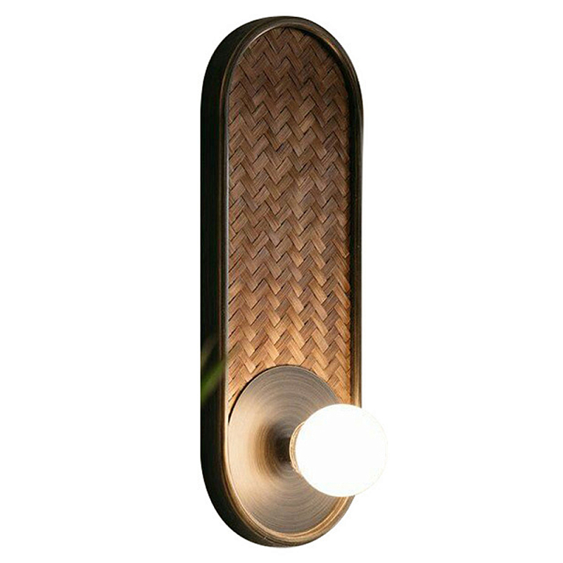 Бра с декором из плетеного бамбука Wicker Oval Lamp Коричневый Бра с декором из плетеного бамбука Wicker Oval Lamp Коричневый в Волгограде | Loft Concept