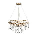 Люстра подвесная золотого цвета с металлическим сетчатым основанием и стеклянными каплевидными подвесками Hinkley варинант исполнения - 2 | Loft Concept в Волгограде