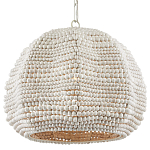 Подвесной светильник в форме купола с декором из круглых деревянных бусин White Wooden Beads Chandelier варинант исполнения - 2 | Loft Concept в Волгограде