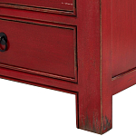 Деревянная ТВ-тумба с 5-ю выдвижными ящиками в китайском стиле красная Wei Chinese TV Stand варинант исполнения - 3 | Loft Concept в Волгограде