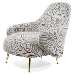 Кресло мягкое с принтом на золотистых ножках Onlooker варинант исполнения - 5 | Loft Concept в Волгограде