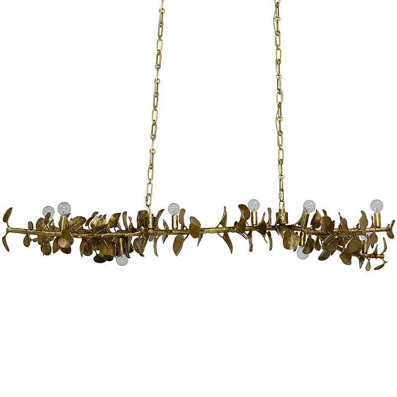 Линейная люстра Brass Eucalyptus Branches Lighting Chandelier Латунь в Волгограде | Loft Concept 