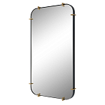 Зеркало настенное в черной металлической раме Mirror Cardinal варинант исполнения - 1 | Loft Concept в Волгограде