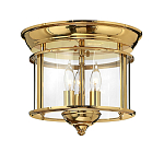 Потолочный светильник в форме фонаря с прозрачным цилиндрическим плафоном и тремя лампами в форме свечей Hinkley варинант исполнения - 5 | Loft Concept в Волгограде