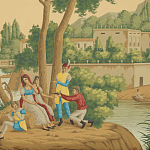 Обои ручная роспись Views of Italy Crepuscule варинант исполнения - 1 | Loft Concept в Волгограде