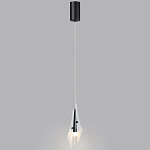 Подвесной светильник с черной металлической основой и рельефным плафоном Glass Pod варинант исполнения - 9 | Loft Concept в Волгограде