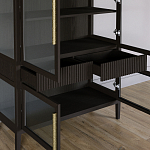 Витрина Primo со стеклянными фасадами и 2 ящиками Темный орех варинант исполнения - 5 | Loft Concept в Волгограде