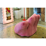 Дизайнерское плюшевое розовое кресло в форме руки Poltronova Joe Plush Taffy Pink Armchair варинант исполнения - 6 | Loft Concept в Волгограде