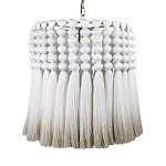 Подвесной светильник круглый плетеный с белой бахромой Braided Bundle of Ears варинант исполнения - 1 | Loft Concept в Волгограде