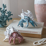 Статуэтка голубой рак с белой раковиной Marine Accessories варинант исполнения - 6 | Loft Concept в Волгограде