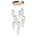 Люстра каскадная с 10-ю прозрачными плафонами Wave Line варинант исполнения - 2 | Loft Concept в Волгограде