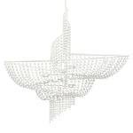 Люстра белая в форме спирали с декором из круглых деревянных бусин White Wooden Beads варинант исполнения - 3 | Loft Concept в Волгограде