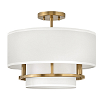 Потолочный светильник с двухслойным белым текстильным абажуром Hinkley варинант исполнения - 14 | Loft Concept в Волгограде