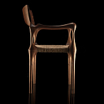 Стул из Ореха с плетеным сидением Kronos Dining Chair Brown варинант исполнения - 3 | Loft Concept в Волгограде