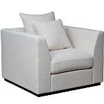 Дизайнерское кресло мягкое с обивкой из рогожки кремового цвета Decoration of Everything варинант исполнения - 1 | Loft Concept в Волгограде